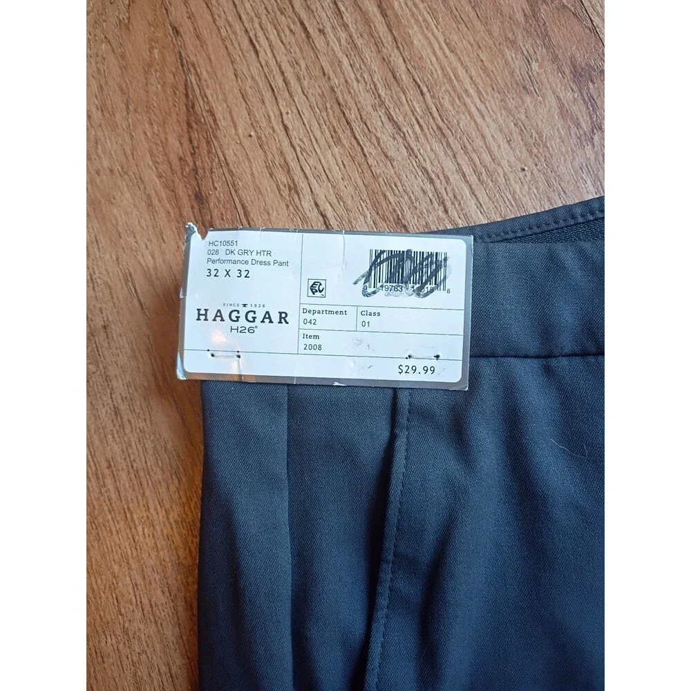 Haggar H26 Performance Dress Pants 32x32 Straight Fit Super Flex